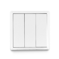 Interrupteur mural électrique moderne à gros bouton-poussoir, 3 gangs, 1 voie, 250 V, 10 A, en PC, certifié CE, unipolaire, norme européenne, vente en gros