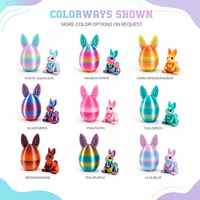 Ensemble de jouets anti-stress en forme d'œuf de lapin imprimé en 3D, conteneur d'œuf en PLA avec figurine de lapin miniature, jouet décoratif coloré et original