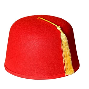 Sombrero Tarboosh para Fiesta, Talla Adulto, Fieltro Rojo, Estilo <span class=keywords><strong>Dr</strong></span>. Who, Shriner, Aladdin, Fez, con Borla Dorada, MH-0692 - Product Image 1