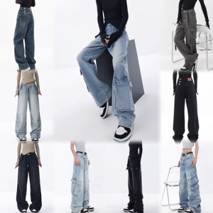 Yiwu Youke Haute Qualité Prix Bas Bargain Jeans Femme Mujer Lady 3XL <span class=keywords><strong>Plus</strong></span> La Taille Casual Denim Jeans Pantalon pour Femmes - Product Image 5