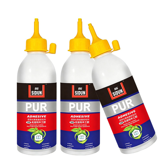 Factory Wood Adhesive Glue 30%+ Moisture Content Improves Wet Wood Resource Water Polyurethane Adhesive Beige Wood Glue