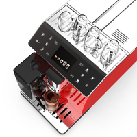 Machine à café de couleur rouge 19 bar Cuppuccino Machine à expresso en mousse de lait chaud Cafetières