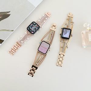 BEEFLYPOWER New Style <strong>Women's</strong> Stainless Steel Metal <strong>Bracelet</strong> Beads <strong>Watch</strong> Strap for <strong>Apple</strong> <strong>Watch</strong> <strong>Series</strong> 11 10 9 8 Ultra 38mm 49mm - Product Image 1