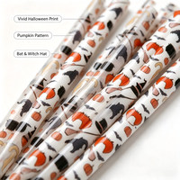 Pailles en plastique écologiques réutilisables en PP, certifiées, imprimées pour Halloween, à grand diamètre de 10 mm (12 pouces), pour gobelets de 40 oz et usage festif