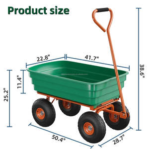 עגלת גינה מפלדה 10 אינץ' עם מערכת שחרור מהיר, ידית גמישה, קיבולת של 440 פאונד, מריצה לכל סוגי השטח, ניתנת להתאמה אישית לפי דרישות הלקוח (OEM) - Product Image 2