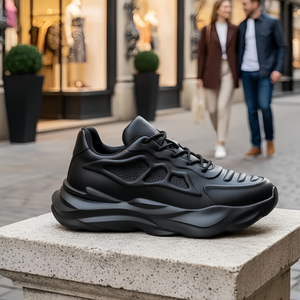 Sneakers invisibles pour hommes avec talon compensé de 8 cm |   Doublure en maille respirante |   En stock, vente en gros |   Chaussures de tennis d'été et chaussures de course de printemps - Product Image 1