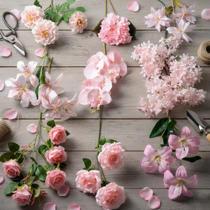 Fleurs de mariage artificielles <span class=keywords><strong>rose</strong></span> bonbon pour <span class=keywords><strong>la</strong></span> décoration de <span class=keywords><strong>la</strong></span> maison, <span class=keywords><strong>du</strong></span> bureau et des événements - Arrangements artificiels polyvalents - Product Image 2