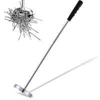 Outil de ramassage magnétique de 35 lb, balayette extensible avec tête de 3,3 pouces, tige en acier à 5 sections de 33,5 pouces, détecteur de clous