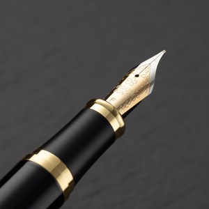 Penna Stilografica di Lusso in Metallo con Pennino Bicolore da 1mm, Corpo in Metallo, Cappuccio a Scatto per Affari <span class=keywords><strong>e</strong></span> <span class=keywords><strong>Calligrafia</strong></span> - Product Image 2