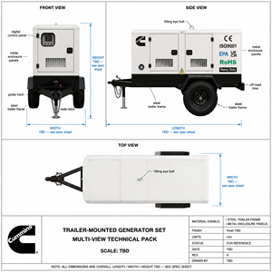 Generador Diésel Portátil Abierto con Motor Cummins 20Kw-50Kw 30Kva-50Kva 30Kw-50Kw 40Kva-50Kva 40Kw-50Kva 60Hz en Venta - Product Image 1