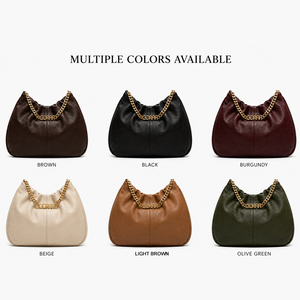 Bolso de Hombro de PU Texturizado con Diseño de Cadena, Estilo Nuevo de Diseñador, Personalizable con Marca Propia, Aspecto de Cuero Suave - Product Image 4