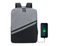 Promotion spéciale étanche USB charge biais bande fermeture à glissière affaires simple trois pièces sac à dos