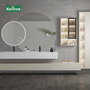 Miroir grossissant intelligent pour salle de bain avec affichage numérique, miroir éclairé par LED, tiroir à fermeture douce, meuble de salle de bain - Product Image 1