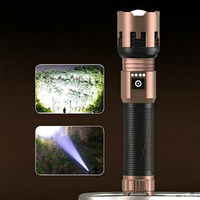 Lampe torche LED laser blanche super puissante, zoom télescopique, 20 W, en aluminium, longue portée, longue durée de vie, rechargeable, 5000 mAh, type C