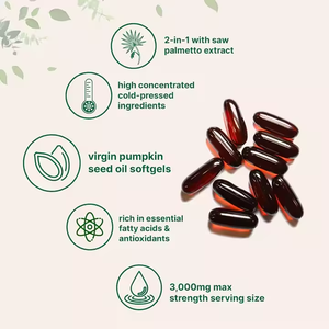 <span class=keywords><strong>Oem</strong></span> Hot Sale 180 Count <span class=keywords><strong>Softgel</strong></span> <span class=keywords><strong>Capsules</strong></span> Koudgeperste Pompoenpitolie Met Zaagpalmetto Kruidensupplement - Product Image 2