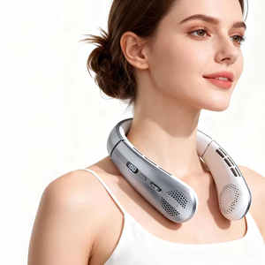 Ventilador de Cuello Portátil Sin Aspas Recargable por USB, Plegable, en Caja de Cartón Corrugado, 4000mAh, el <span class=keywords><strong>Mejor</strong></span> Regalo Moderno para el Hogar - Product Image 1