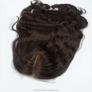 Topper de encaje con base de piel, cabello europeo virgen 9x9'' con cutícula alineada, al por mayor, 12A, con base de seda, extensiones de cabello humano, toppers de cabello - Product Image 1