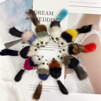 Porte-clés en peluche renard avec pompon, jouet mignon, animal en peluche doux, pendentif pour sac à main, sac à dos