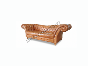 Sofá Chesterfield de 3 Plazas con Tapicería de Cuero Clásica con Botones Profundos, Diseño Elegante, Cojines Cómodos y Estructura Resistente - Product Image 5