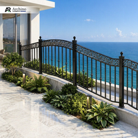 Clôture de balcon et garde-corps d'escalier en alliage d'aluminium durable et orné, avec installation DIY pour terrasse, pont ou villa