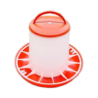 Hainiu HT-03 Nouveau Mangeoire Automatique PP pour Poulets avec Garantie, Bac d'Alimentation pour Élevage Avicole, Rouge, Longue Durée de Vie