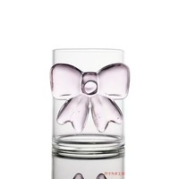 Tasse en verre de style Ins Princess avec nœud papillon rose Design Tasse à jus moderne pour la fête