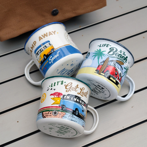 <span class=keywords><strong>Tazas</strong></span> de cerámica <span class=keywords><strong>personalizadas</strong></span> para acampar al aire libre, <span class=keywords><strong>tazas</strong></span> de café esmaltadas de cerámica, diseño personalizado - Product Image 4