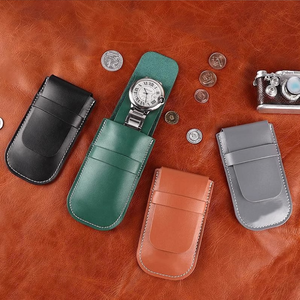 Wholesale PU Leather <b>Watch</b> Storage Bags Ready-to-assemble Flip-top <b>Watch</b> Storage Bags Wristwatch Bags Custom logo Gifts - Product Image 3