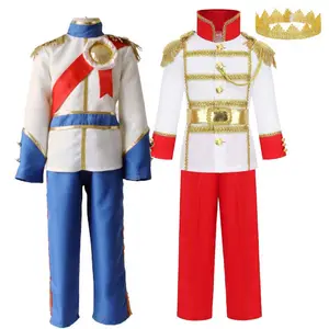 Venta al por mayor el príncipe azul de los niños-Disfraces de Halloween y Navidad para niños, traje de lujo del príncipe para fiesta, GPHC-004
