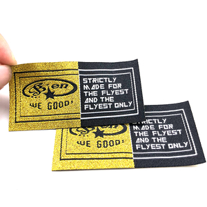 Custom T-shirts Labels <strong>Glitter</strong> Woven Luxury Labels Tagsfor <strong>Clothes</strong> - Product Image 1