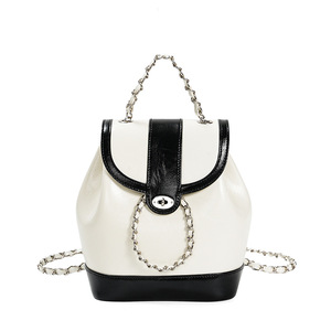 Mochila Mini de Lujo, Alta Calidad, Suave, Plateada, de Cuero Genuino, para Mujer, para Viajes y Ocio, con Cadena - Product Image 6