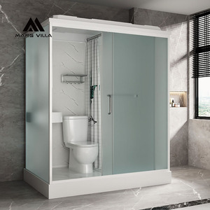 Paroi de douche profilée Mars Villa en verre sans cadre de 10 mm, pour <span class=keywords><strong>baignoire</strong></span> complète, arquée, avec système de bypass 44, dorée, pour salle de bain, OEM - Product Image 3