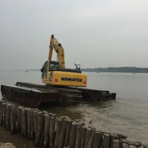 Excavator swamp wetland ekskavator amfibi 40 ton Swamp buggy excavator dengan pontoon apung