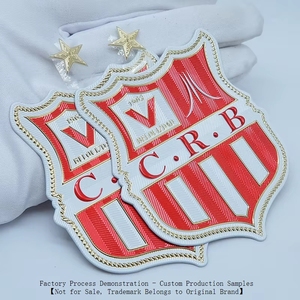 Sequin 3D Bản vá lỗi nhà máy tùy chỉnh tần số cao sắt trên TPU cao su phù hợp với bóng đá da vá với kim loại hoodie cho mũ - Product Image 2