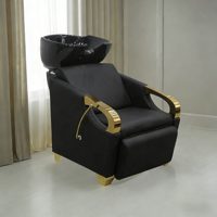 Chaise de lavage de cheveux pour salon de coiffure, moderne, en cuir écologique, imperméable, avec repose-pieds réglable, prix usine abordable