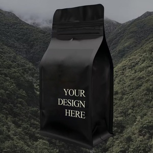Customized Design 250g 500g 1kg Aluminum Foil Resealable <b>Square</b> Ziplock Flat Bottom Gusset Coffee Bags With Valve and Zipper - Product Image 5