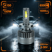 Phares LED de voiture SunRise A150 880 12V 300W 15000LM 6500K Double tube en cuivre Nouveaux IP67 Étanche Haute luminosité Plug and Play