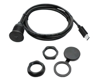 Câble USB-C 3.1 à port unique pour montage encastré, câble d'extension mâle-femelle USB-C 3.1 pour voiture, camion, bateau, moto