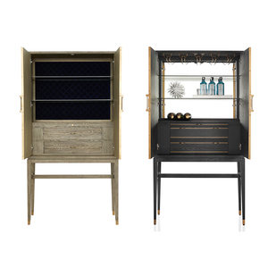 Base en métal en bois 2 niveaux vin bois <span class=keywords><strong>buffet</strong></span> <span class=keywords><strong>buffet</strong></span> armoire moderne salon armoires de rangement avec tiroirs serrure porte haute - Product Image 4