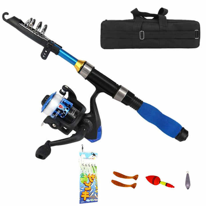 wholesale telescopic fishing rod kit reel