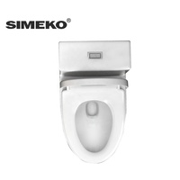 SK-T03 Ensemble WC monobloc moderne en céramique à poser au sol, chasse d'eau par gravité, double chasse, cuvette allongée pour usage domestique et hôtelier, garantie 3 ans