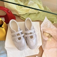 Nouvelles Chaussures Plates Décontractées Mary Jane Printemps-Été 2025 JR, Tige en PU avec Velcro, Semelle Extérieure en Caoutchouc EVA, Couleurs Mixtes, Color-blocking