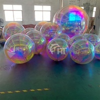 Grandes boules brillantes en PVC colorées, sphères réfléchissantes gonflables pour la décoration de Noël, de mariages et de fêtes, boule miroir gonflable géante