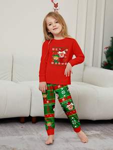 En stock fête de vacances ensemble adultes enfants 2 pièces vêtements de nuit pyjamas Noël <span class=keywords><strong>Grinch</strong></span> ensemble famille correspondant Noël pyjamas - Product Image 6