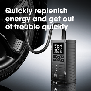 Kit d'outils d'urgence multifonctionnel : Démarreur de voiture avec compresseur d'air et batterie externe portable à courant de crête - Product Image 6