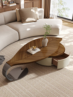 Ensemble de tables basses modernes et luxueuses de style minimaliste en forme de feuille, table basse de salon avec tiroirs, table basse durable
