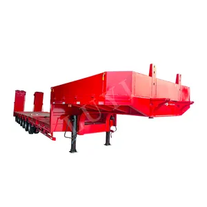 3 aks 35 Ton Lowboy traktör römork Gooseneck 48 ayak tüf genişletme damla güverte Lowbed yarı römork