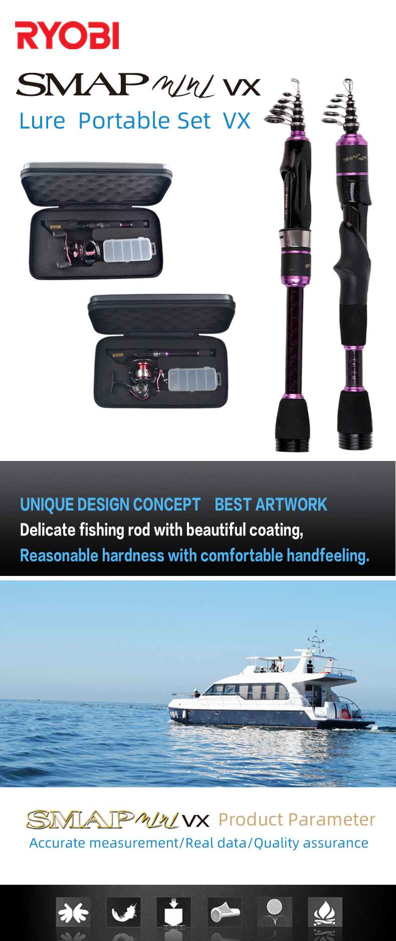 RYOBI Smap Mini VX Ultralight Fishing Rod Set for Sea Fishing