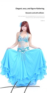 Falda de Danza del Vientre para Mujer, Falda Española de Chifón con Lentejuelas Brillantes y Borlas, Disfraz para Espectáculos de Danza - Product Image 6