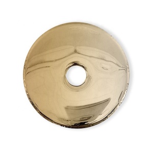 Modern Simple Donuts Stainless Steel Round Mirror Wall Hanging Decor Metal Crafts Art for Villa Hotel Living Room